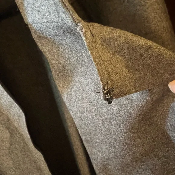 Ralph Lauren Wool Coat With Belt Gray Vintage Blue Label Made USA Size 10 FLAW - Picture 5 of 16